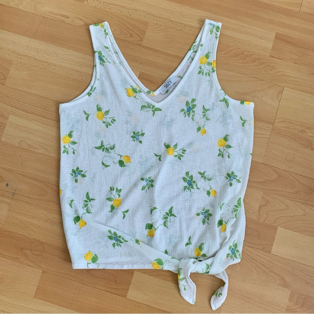 SUZY SHIER New Without Tags Lemon Print Top
